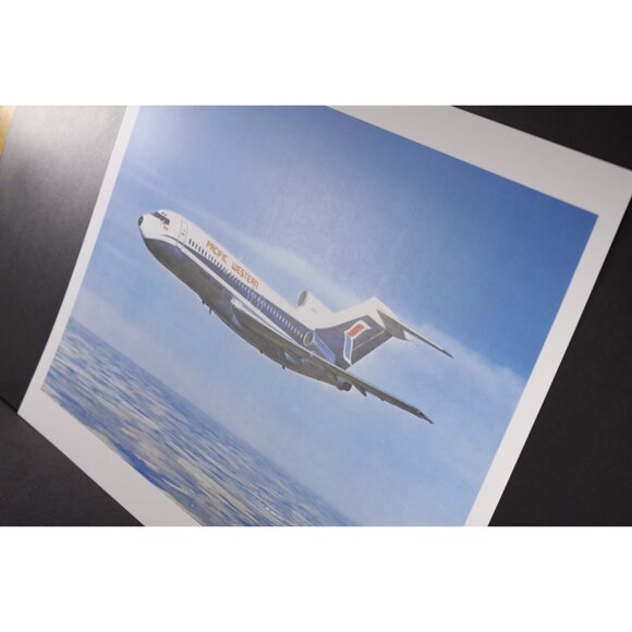 Pacific Western airplane small art poster, vintage aviation print - Picture 2 of 3